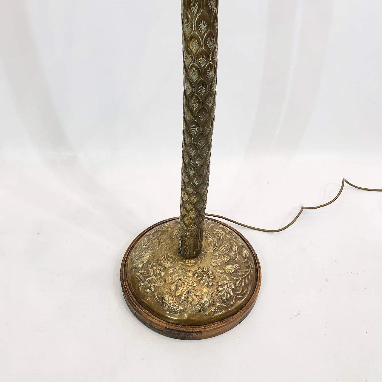 Palm-shaped brass floor lamp, 70s 1252981