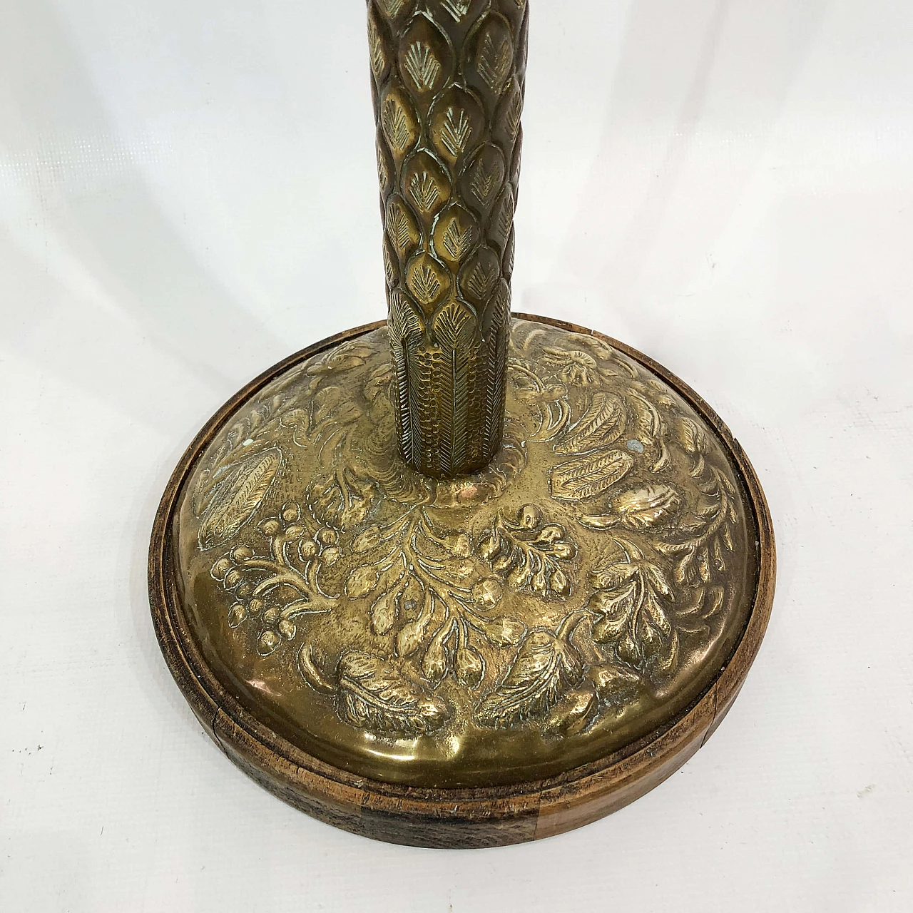 Palm-shaped brass floor lamp, 70s 1252982