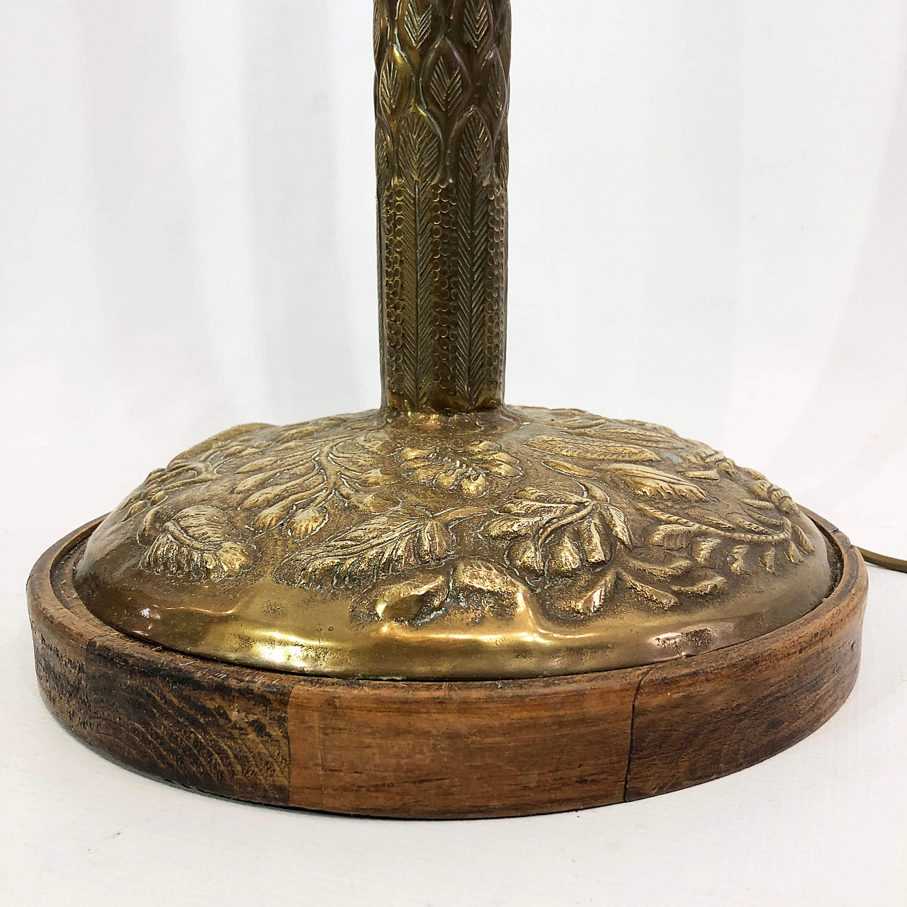 Palm-shaped brass floor lamp, 70s 1252983
