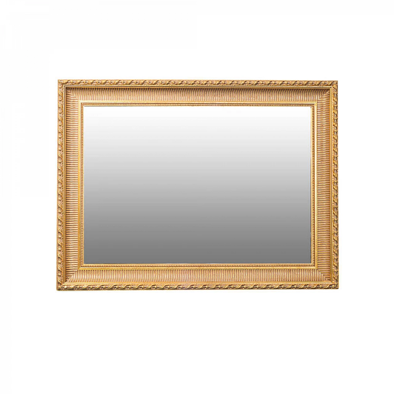 Specchio rettangolare in legno dorato, anni '50 1252992