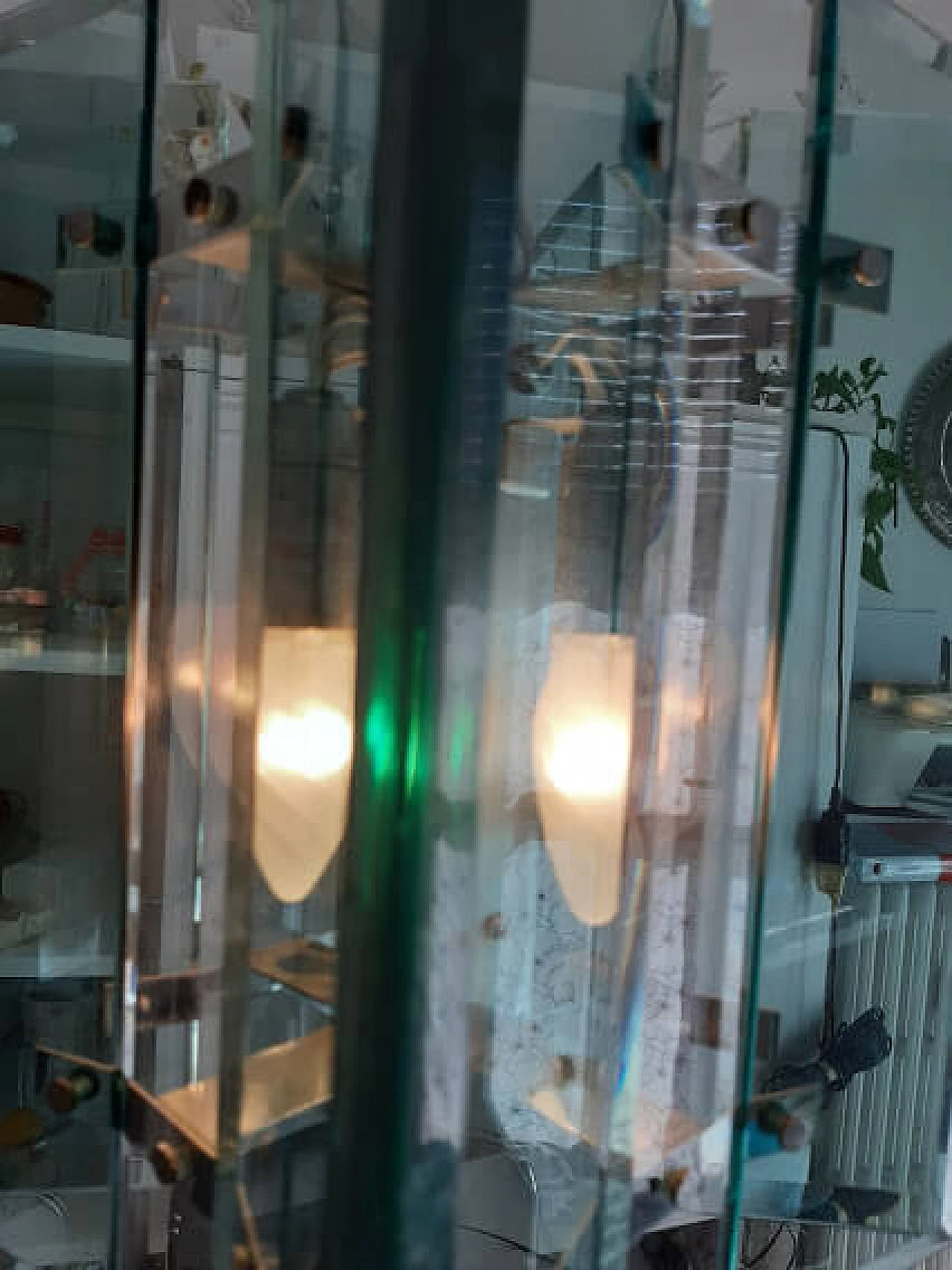 Four-light tempered glass chandelier, 50s 1253027