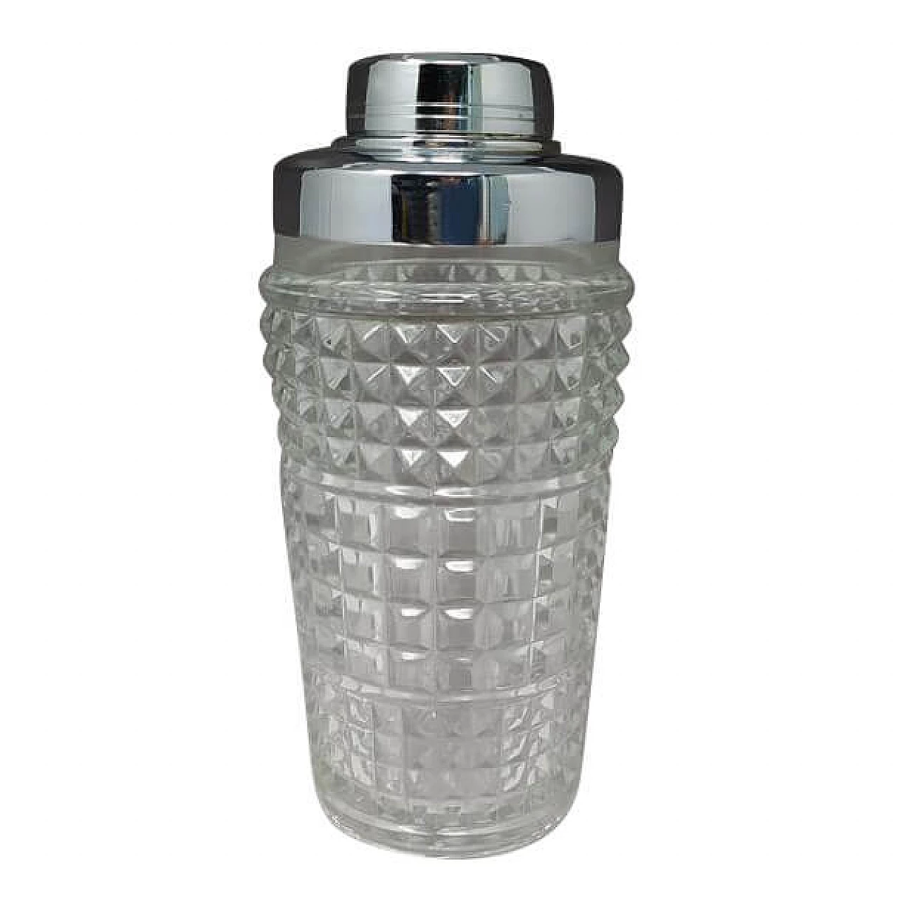 Cocktail shaker in cristallo molato, anni '60 1253527