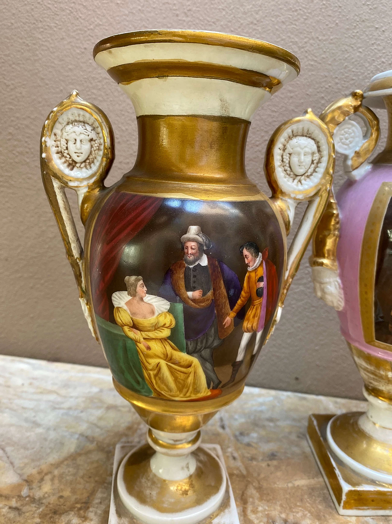 Pair of Neapolitan vases, 19th century 1253707