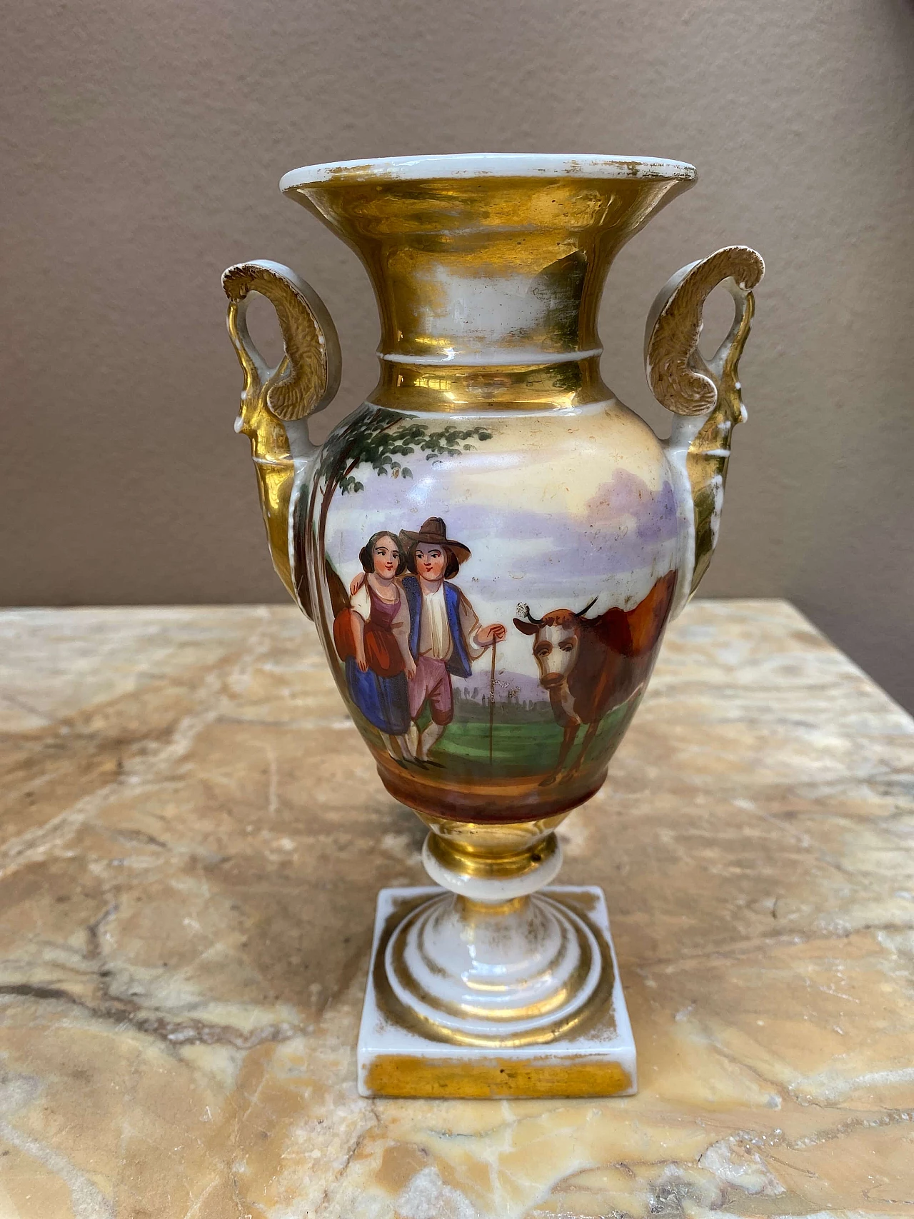 Painted Neapolitan ceramic vase, 19th century 1253721