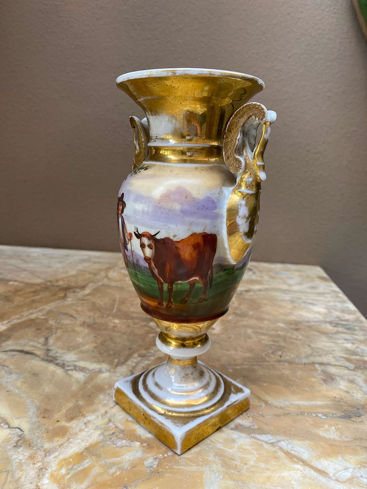 Painted Neapolitan ceramic vase, 19th century 1253722