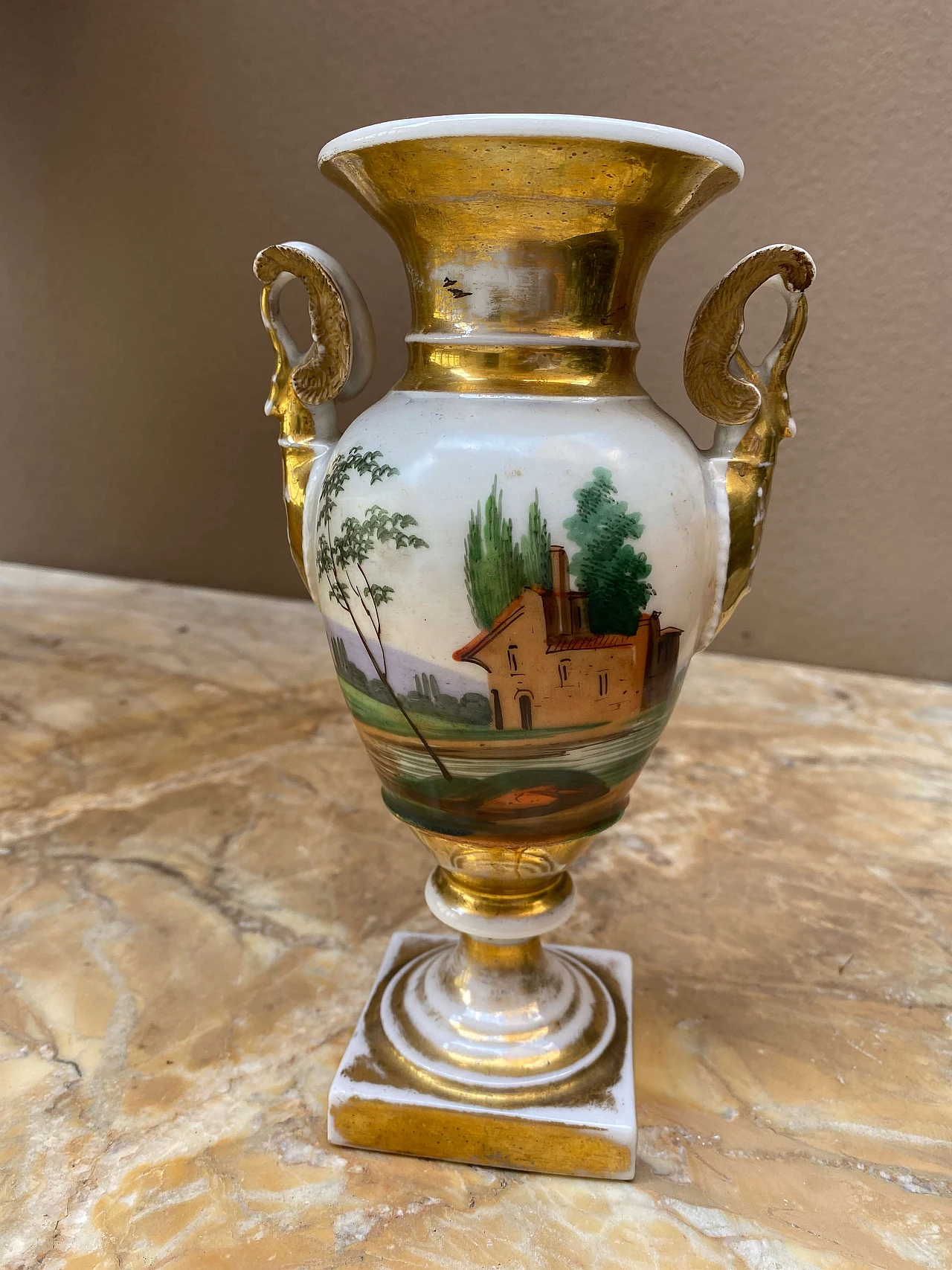Painted Neapolitan ceramic vase, 19th century 1253723