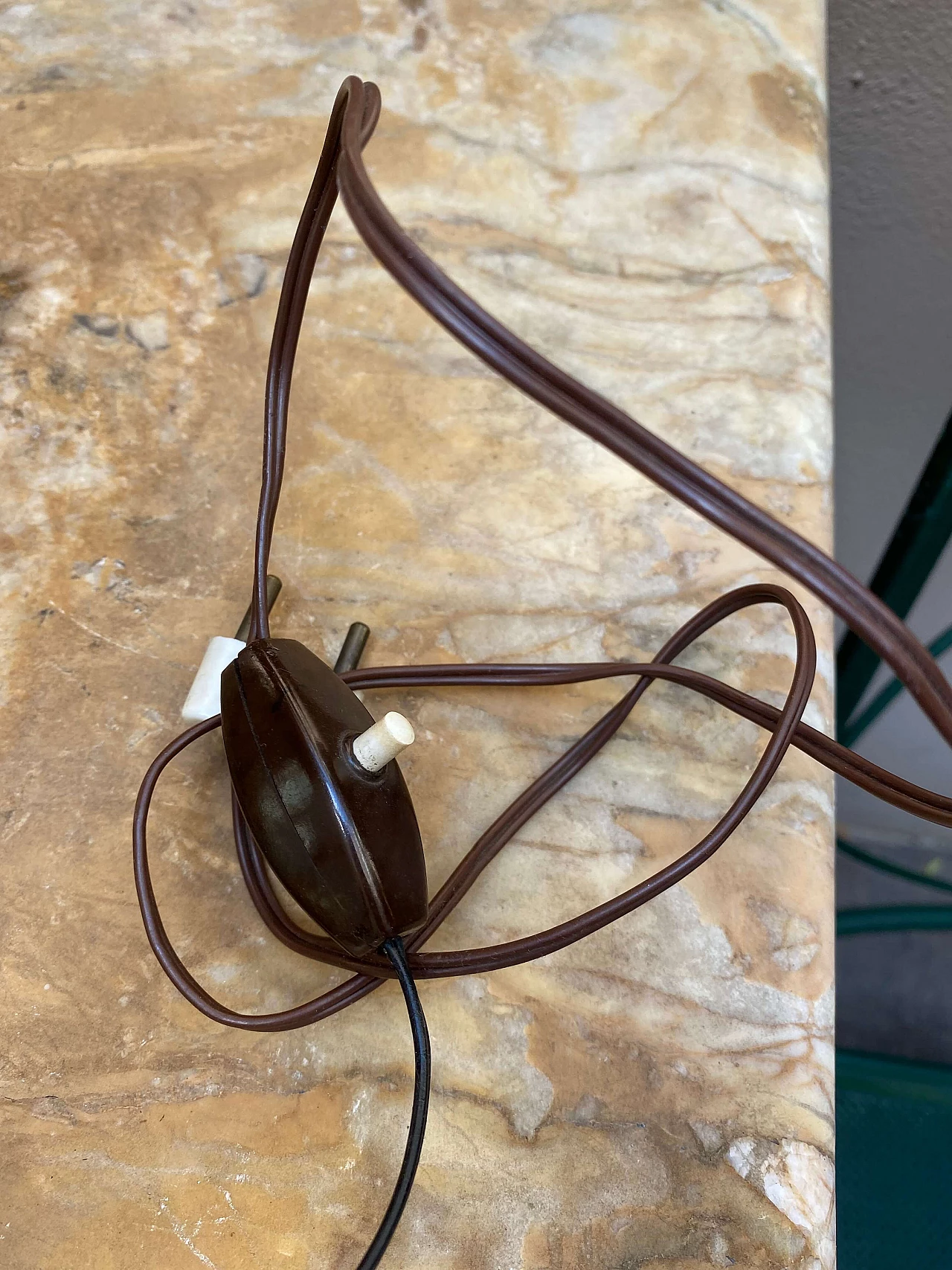 Pair of glass and brass table lamps attributed Stilnovo, 1950s 1253755