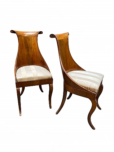 6 Charles X walnut French armchairs, 19th century