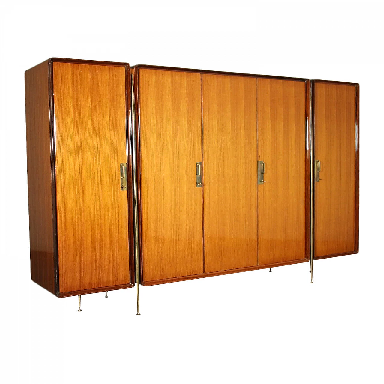 Armadio in palissandro e ottone di Silvio Cavatorta, anni '60 1253896