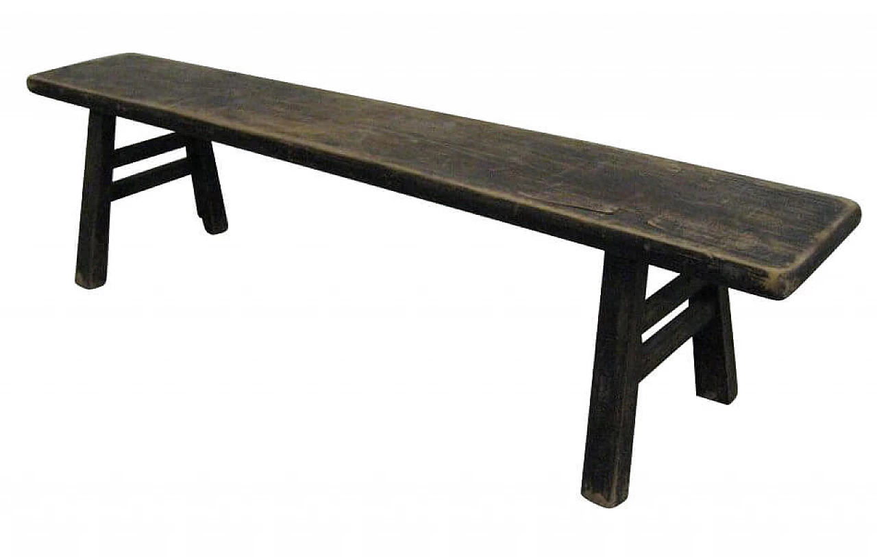 Panca rustica in legno massello, metà '800 1254197