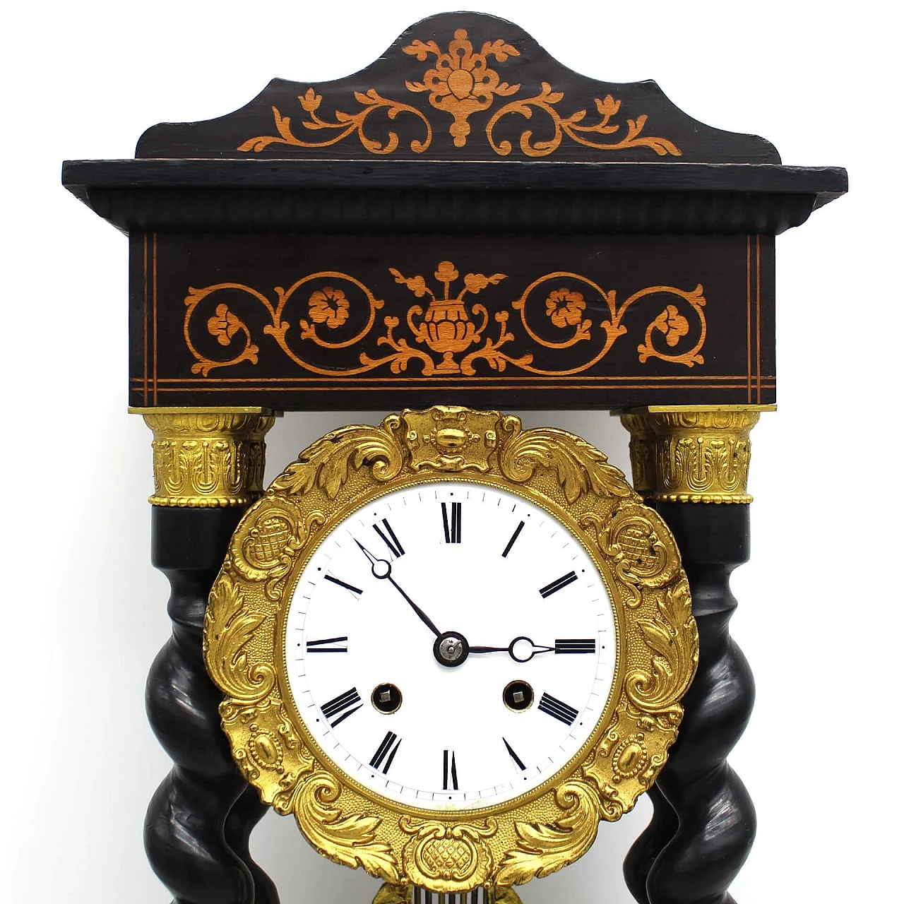 Napoleon III pendulum clock in inlaid ebonized wood and bronze, 19th century 1254238