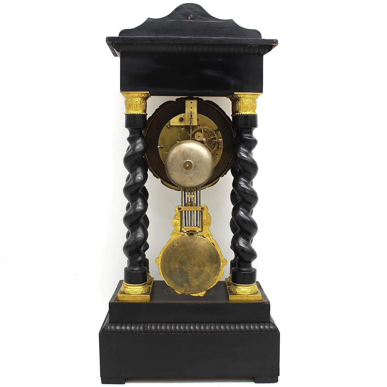 Napoleon III pendulum clock in inlaid ebonized wood and bronze, 19th century 1254242