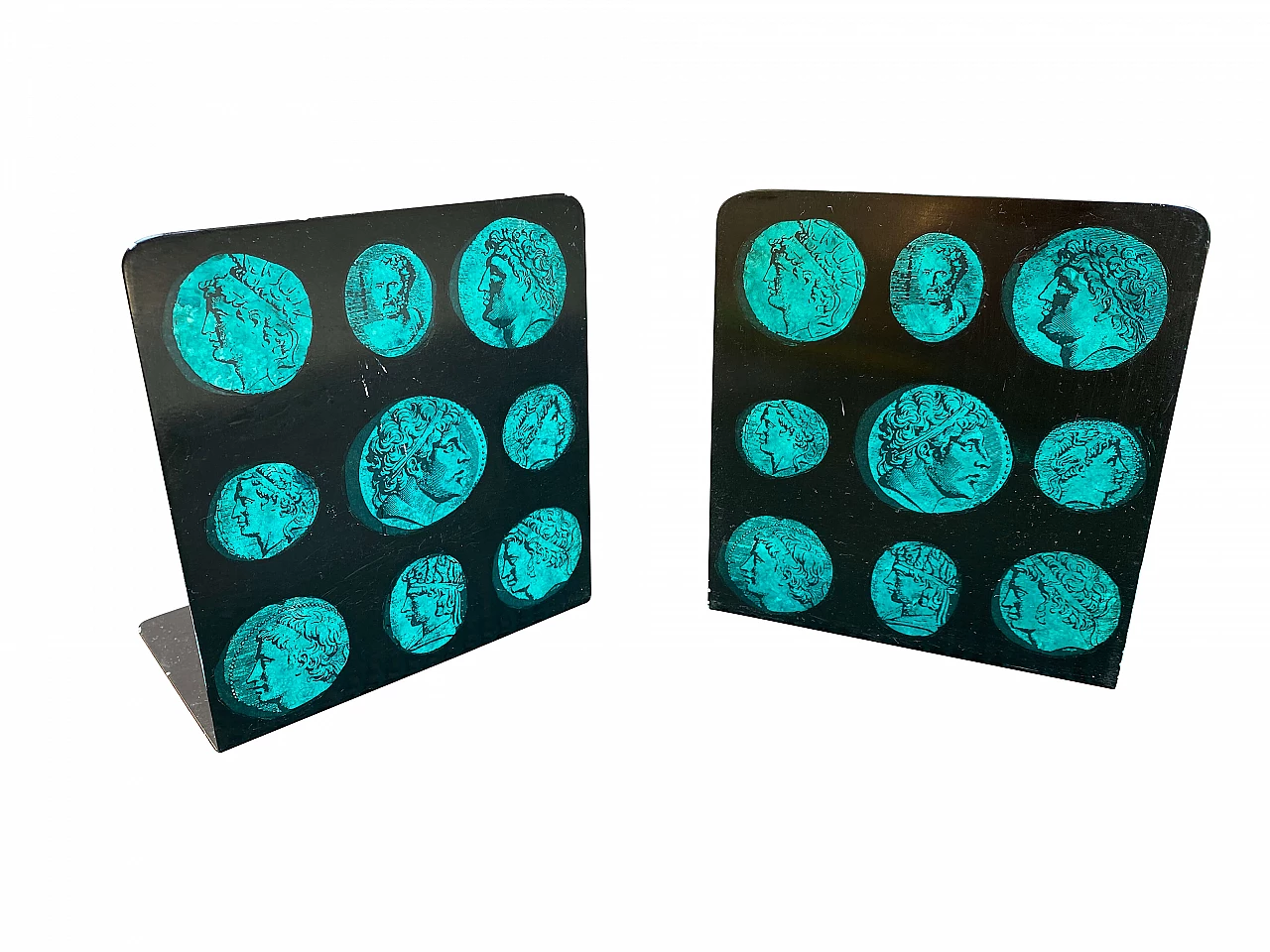 Pair of bookends with Roman coins by Piero Fornasetti, 1950s 1254290