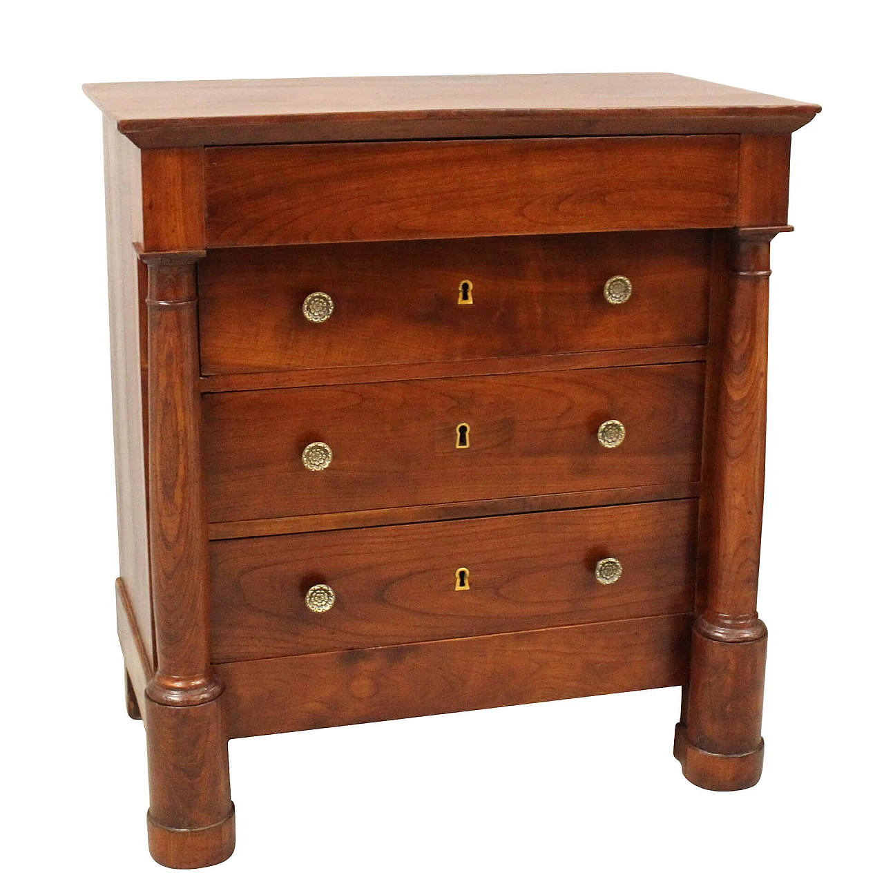 Cassettiera Impero in ciliegio massello, '800 1254333