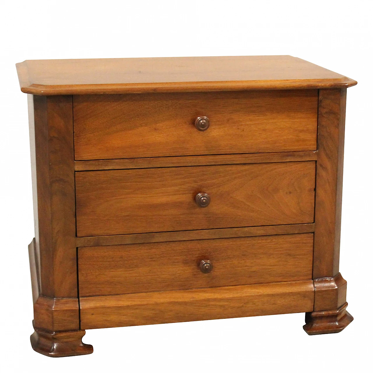 Louis Philippe chest of drawers in solid walnut, 19th century 1254375