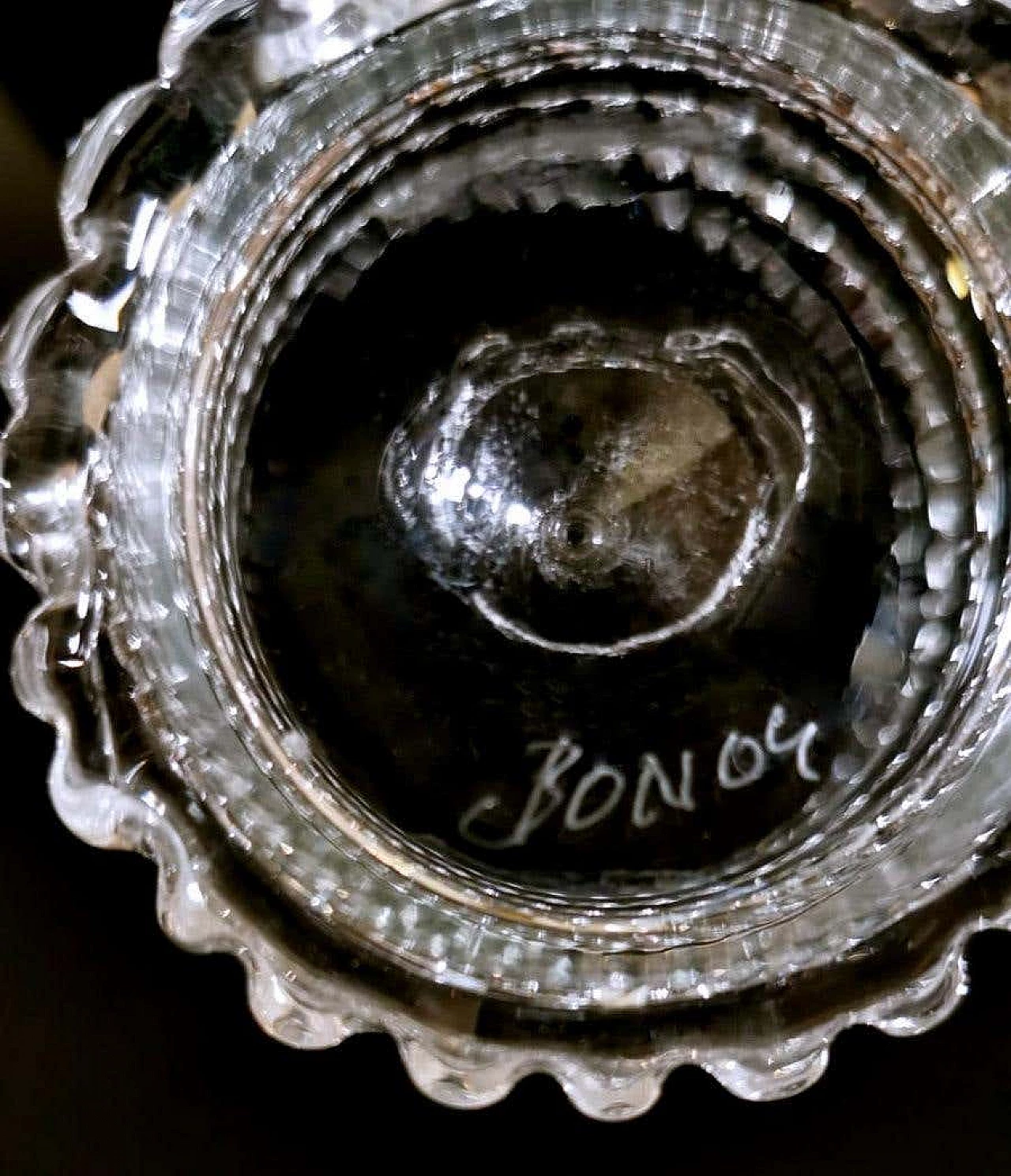 Servizio di 36 bicchieri e brocca in vetro soffiato di Murano con decorazioni, anni '50 1254428