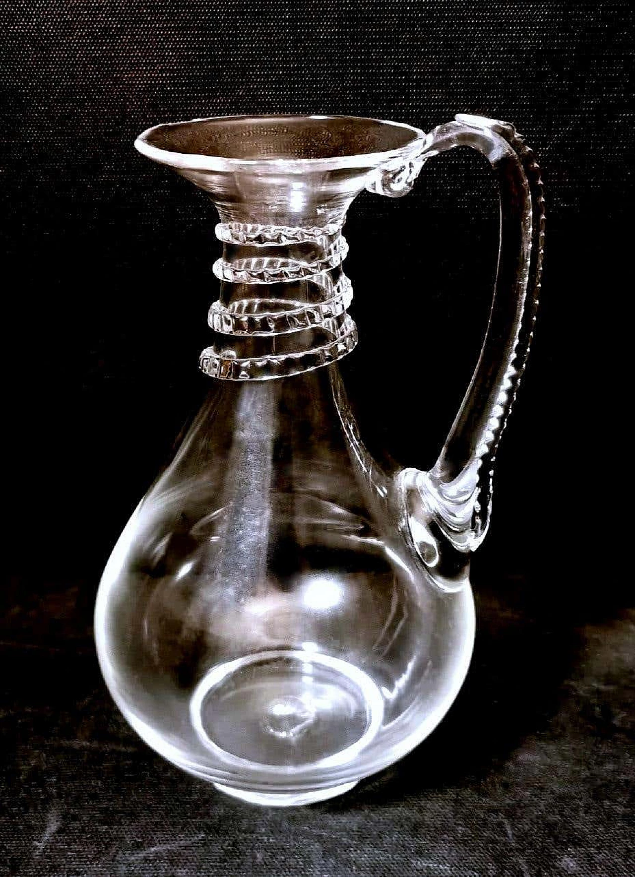 Servizio di 36 bicchieri e brocca in vetro soffiato di Murano con decorazioni, anni '50 1254433