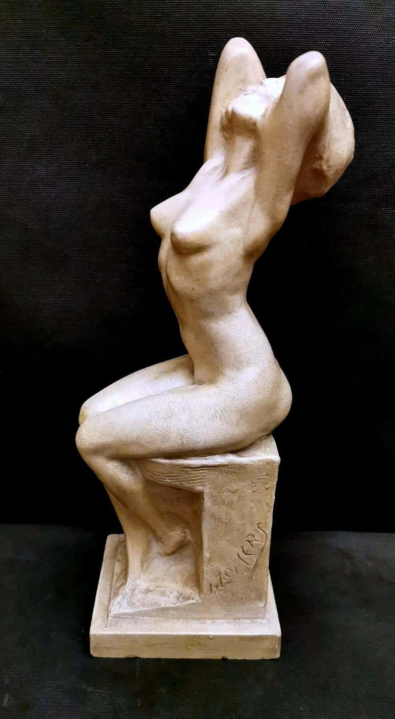 Scultura Art Nouveau in gesso di Parigi patinato di Joseph Zomers, anni '10 1254460