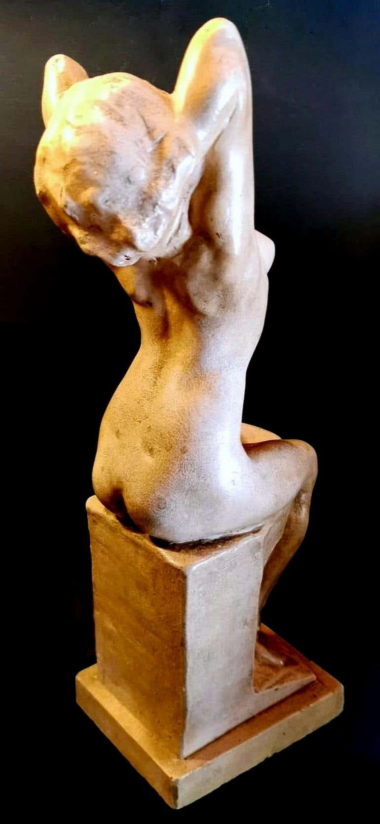 Art Nouveau sculpture in patinated plaster of Paris by Joseph Zomers, 10s 1254464