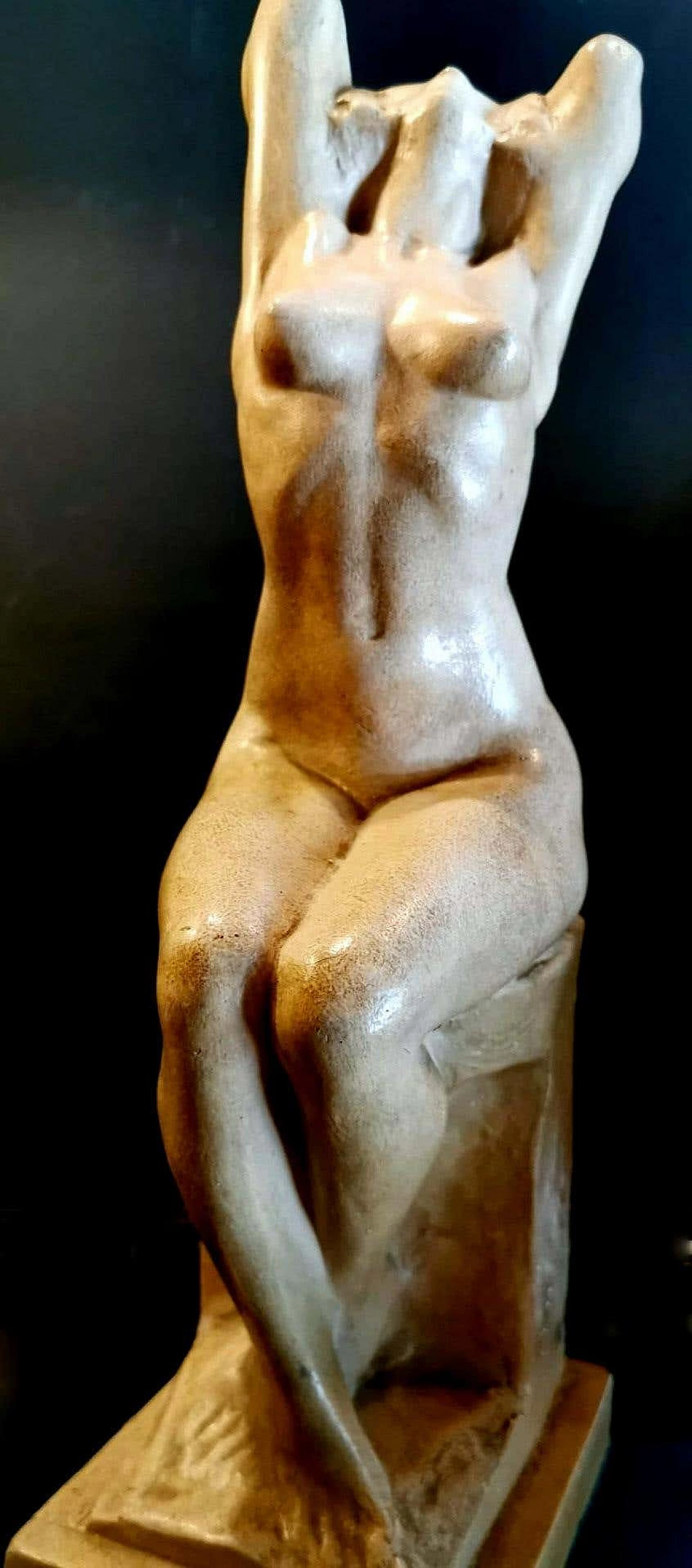 Art Nouveau sculpture in patinated plaster of Paris by Joseph Zomers, 10s 1254472