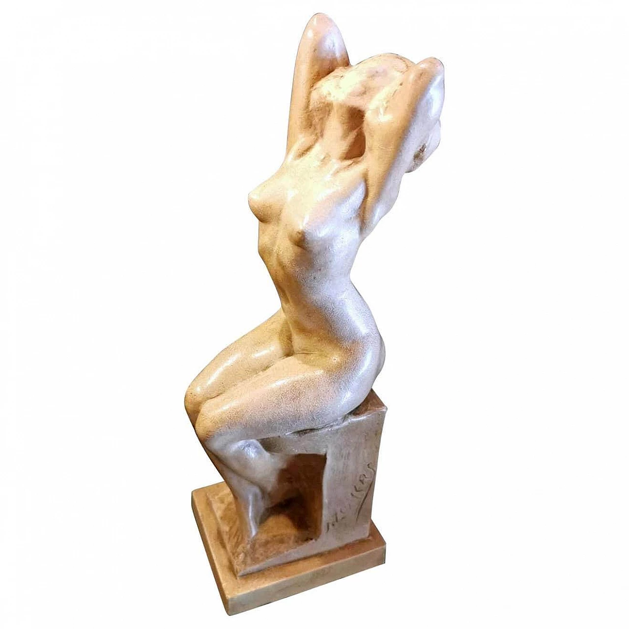 Art Nouveau sculpture in patinated plaster of Paris by Joseph Zomers, 10s 1254476