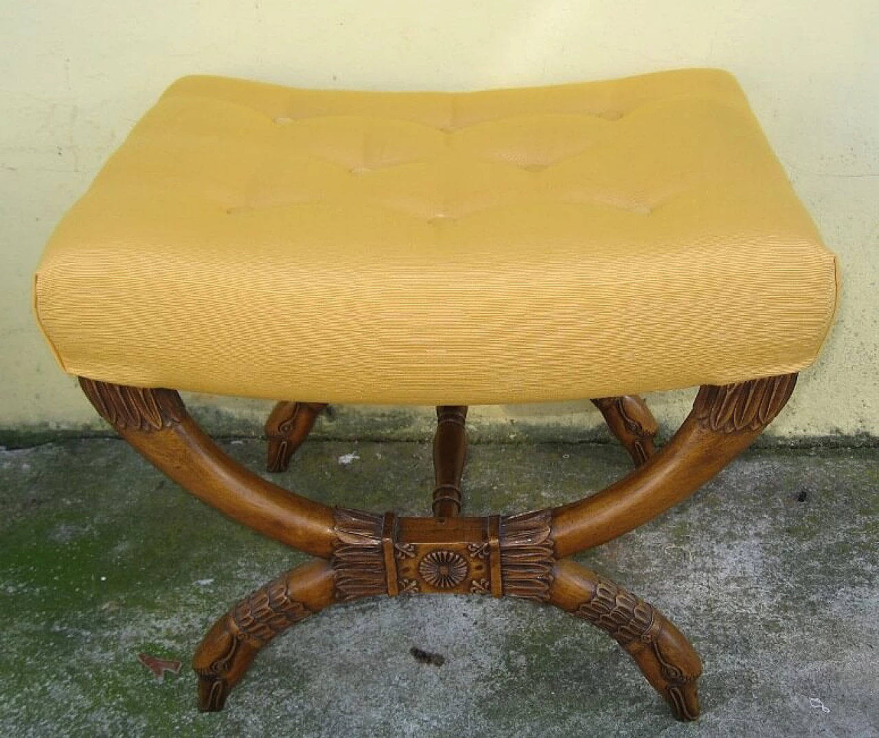 Empire style walnut bench, 60s 1254587