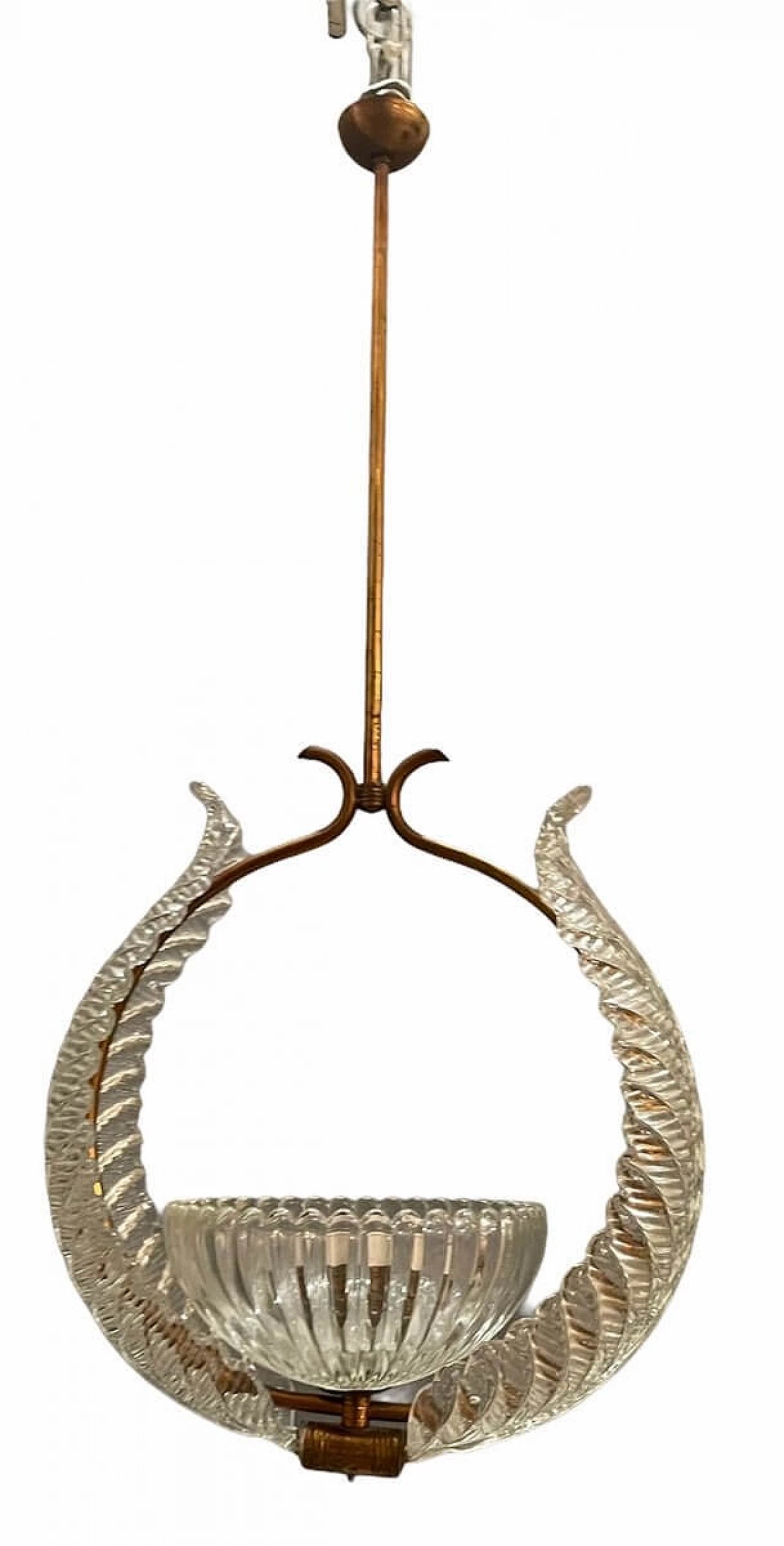 Lampadario in vetro di Murano di Ercole Barovier, anni '40 1254598