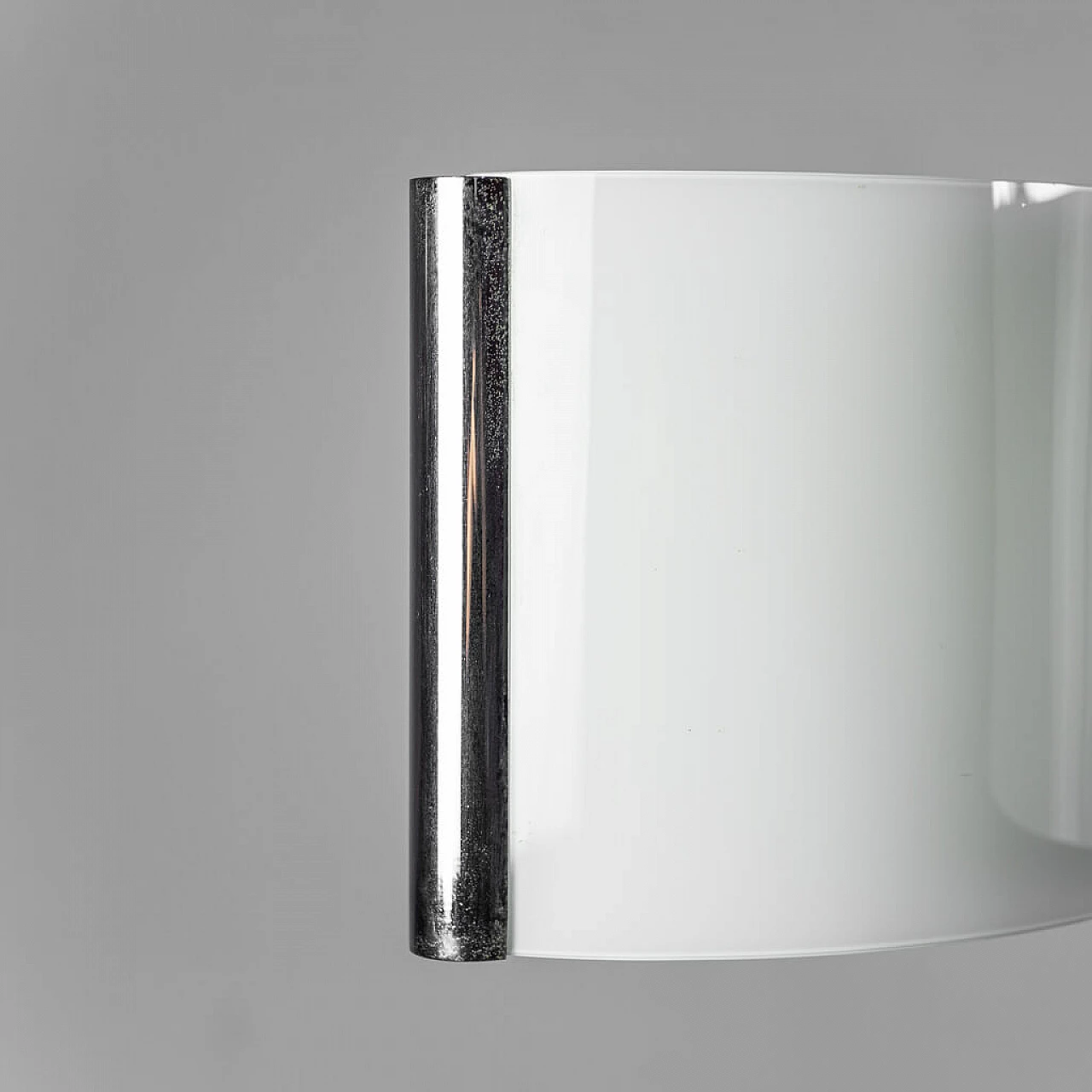 Chandelier 12 lights in steel and glass, 70s 1254721