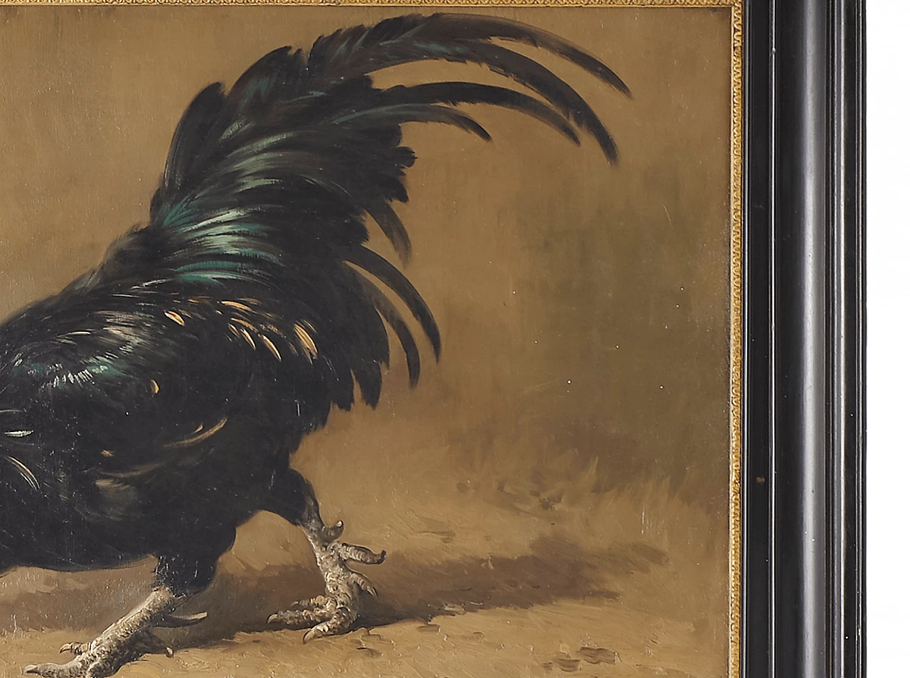 Oil painting with black rooster by Vihontey 1254806