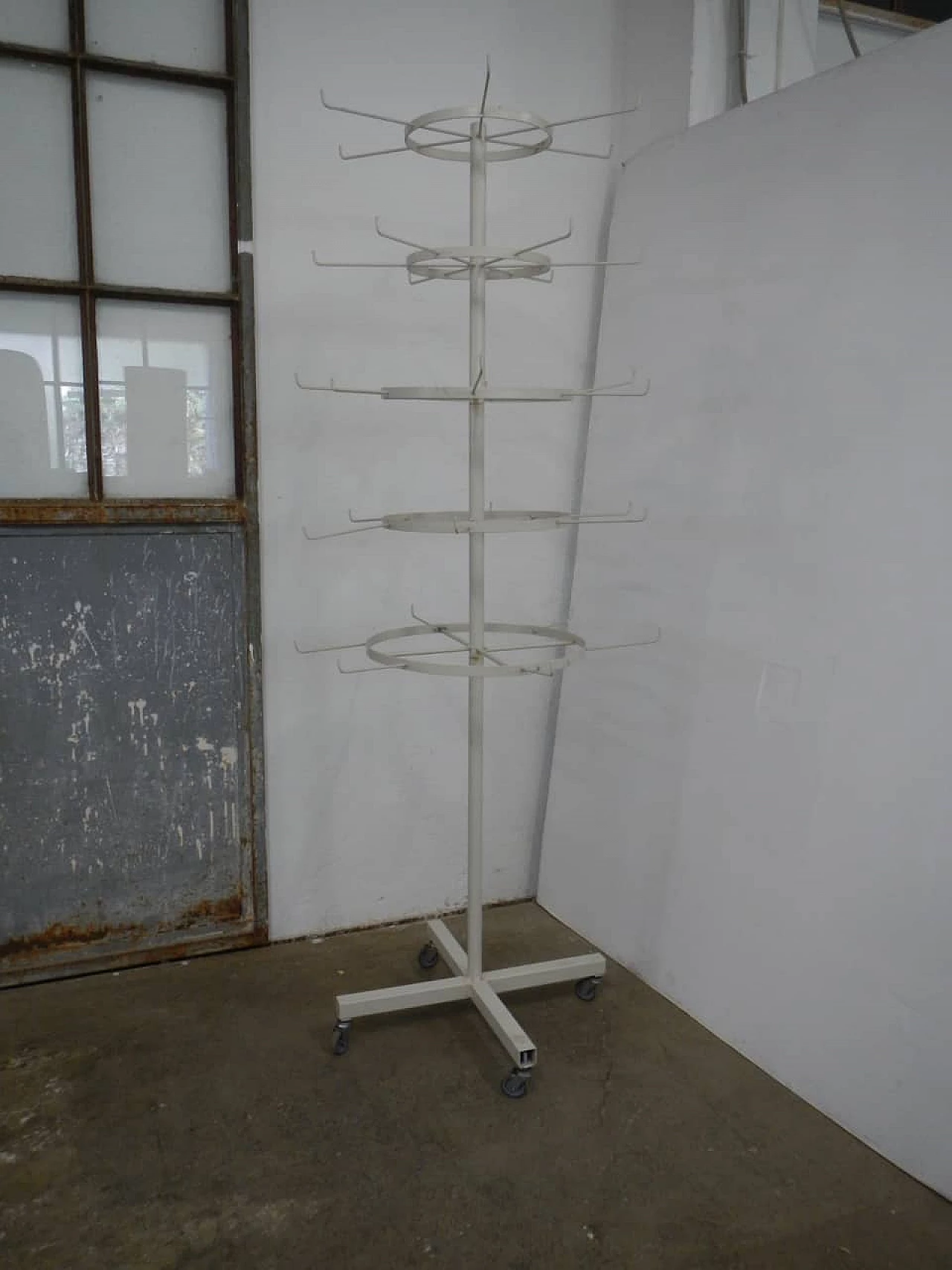 Metal display stand with wheels, 70s 1254826