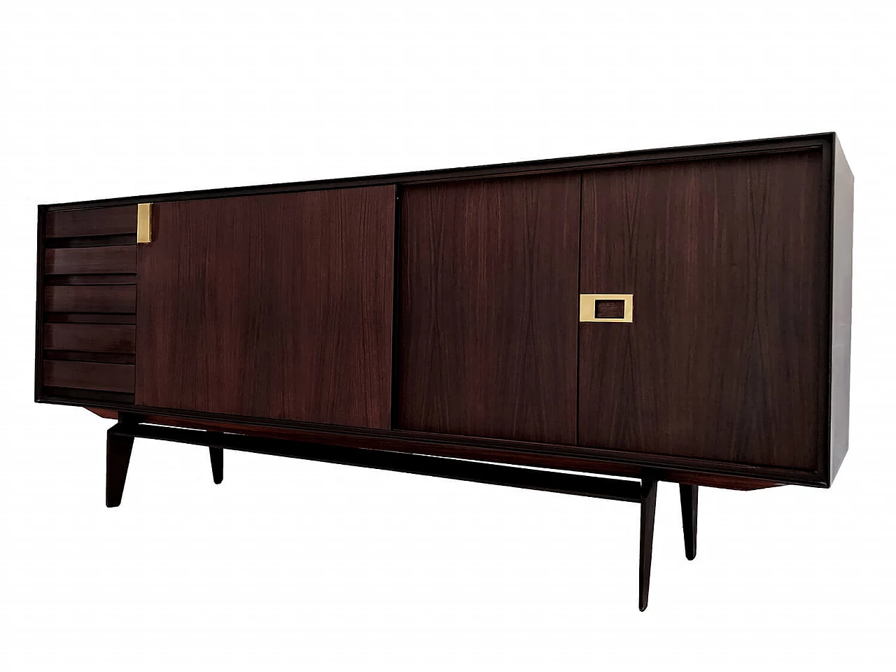 Sideboard in teak and brass by Vittorio Dassi, 50s 1254993