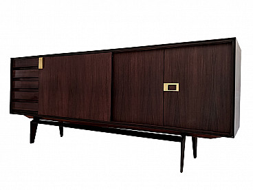 Sideboard in teak and brass by Vittorio Dassi, 50s