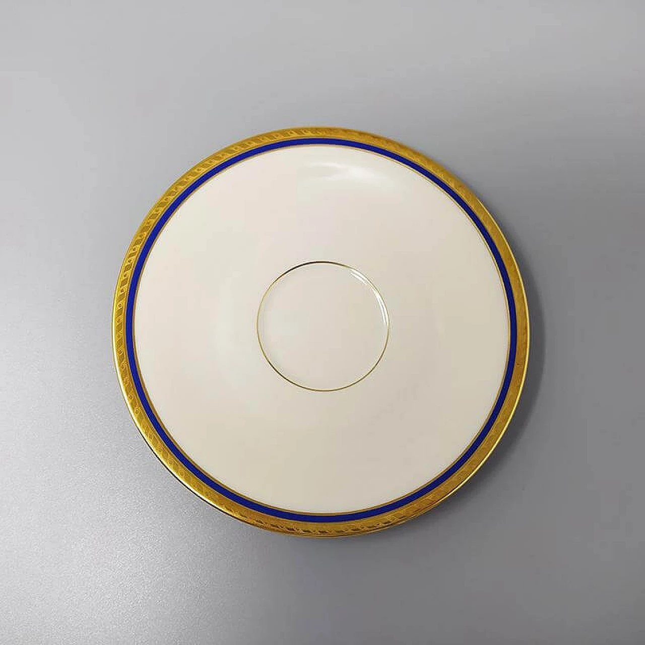 Servizio da caffè o tè bianco, blu e oro in Porcellana Bavaria, anni '50 1255316