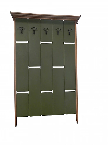 Appendiabiti in legno e skai, anni '70