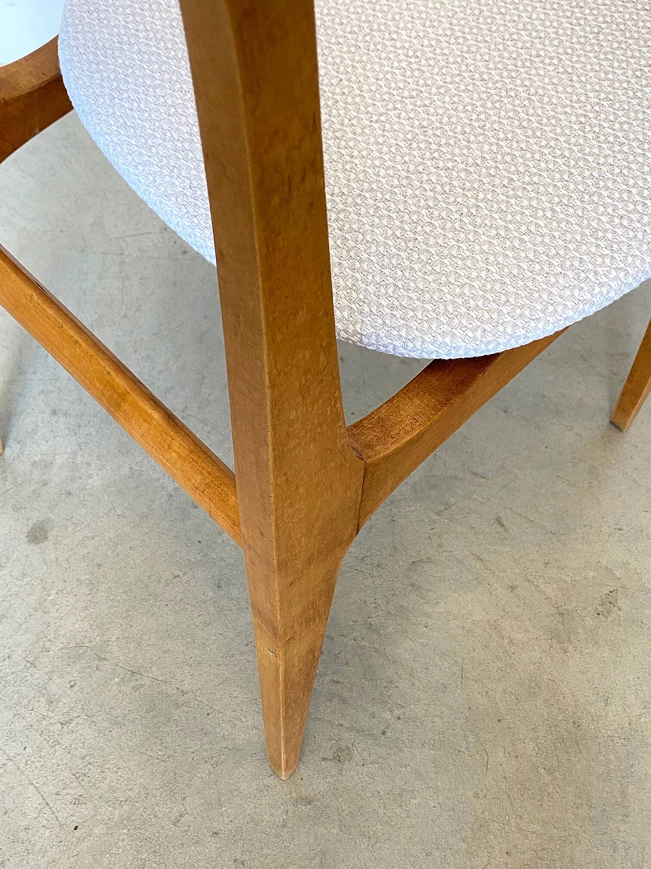 6 Beech dining chairs with cotton seats, 60s 1255449