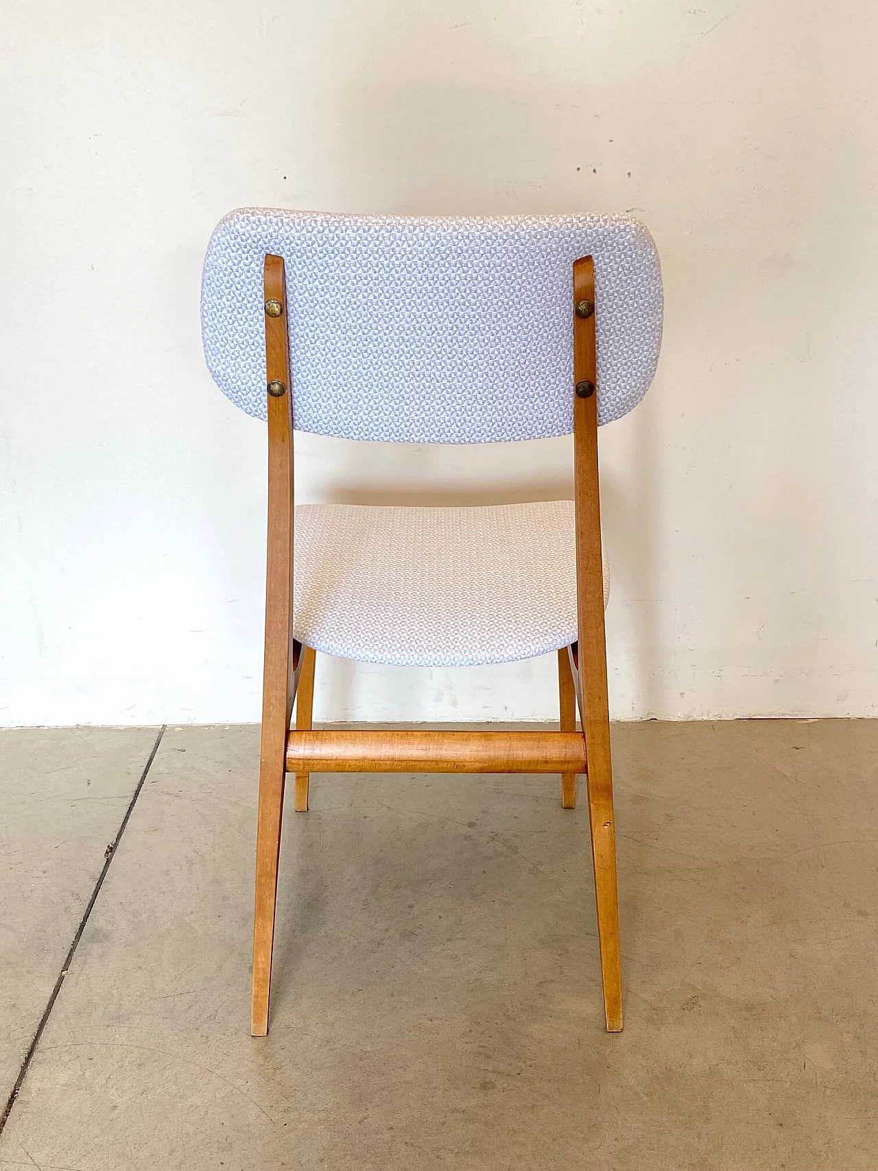 6 Beech dining chairs with cotton seats, 60s 1255451