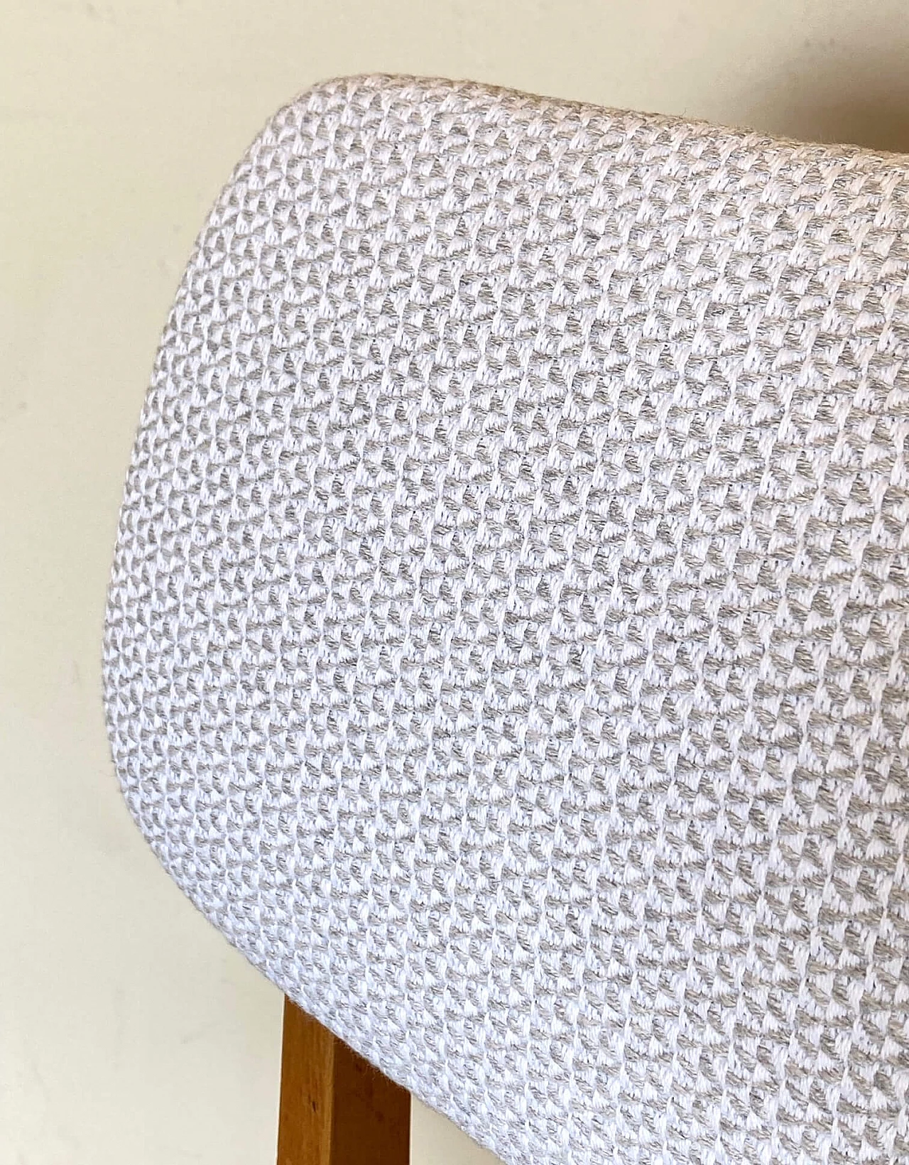 6 Beech dining chairs with cotton seats, 60s 1255455