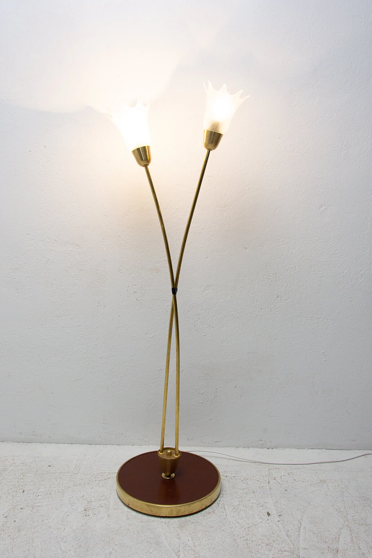 Metal and glass floor lamp, 60s 1255549