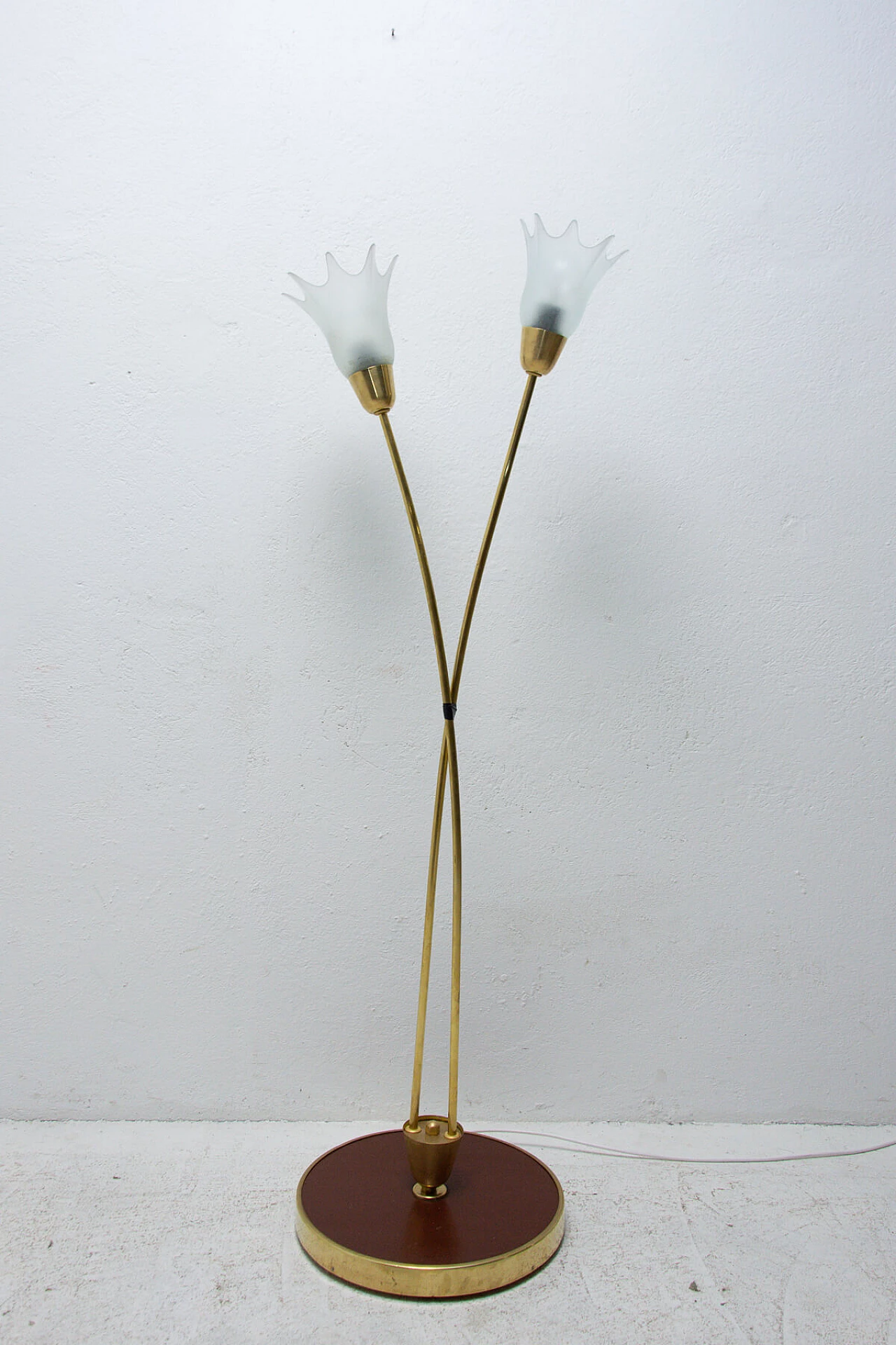 Metal and glass floor lamp, 60s 1255551