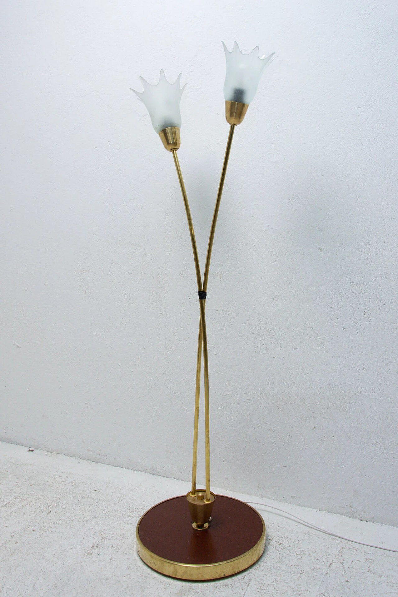 Metal and glass floor lamp, 60s 1255553