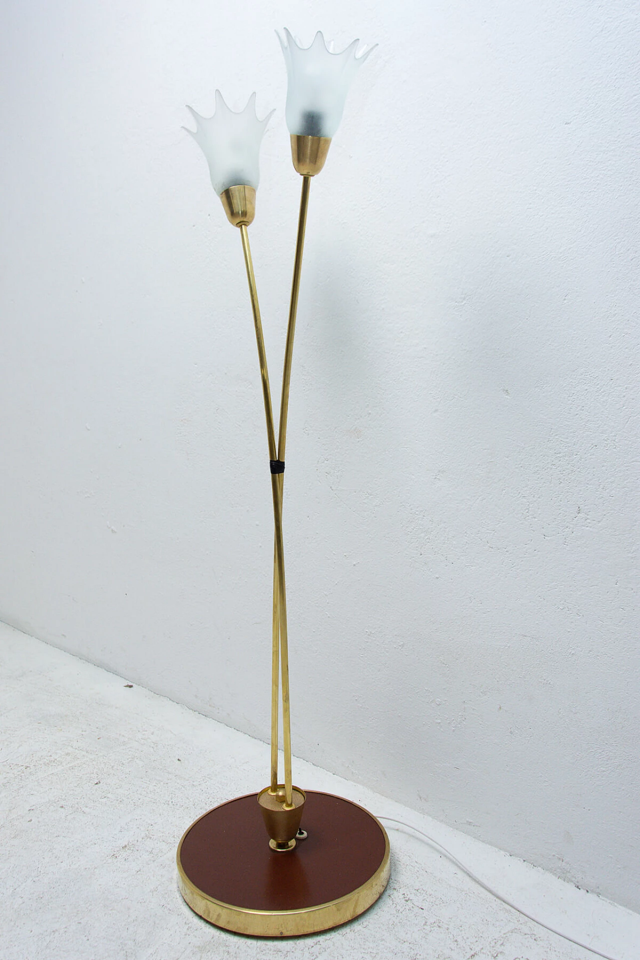 Metal and glass floor lamp, 60s 1255554