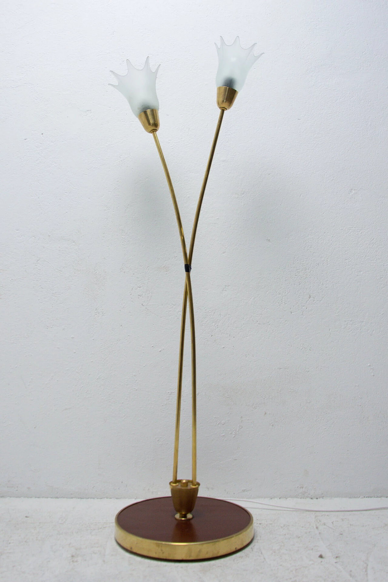 Metal and glass floor lamp, 60s 1255555