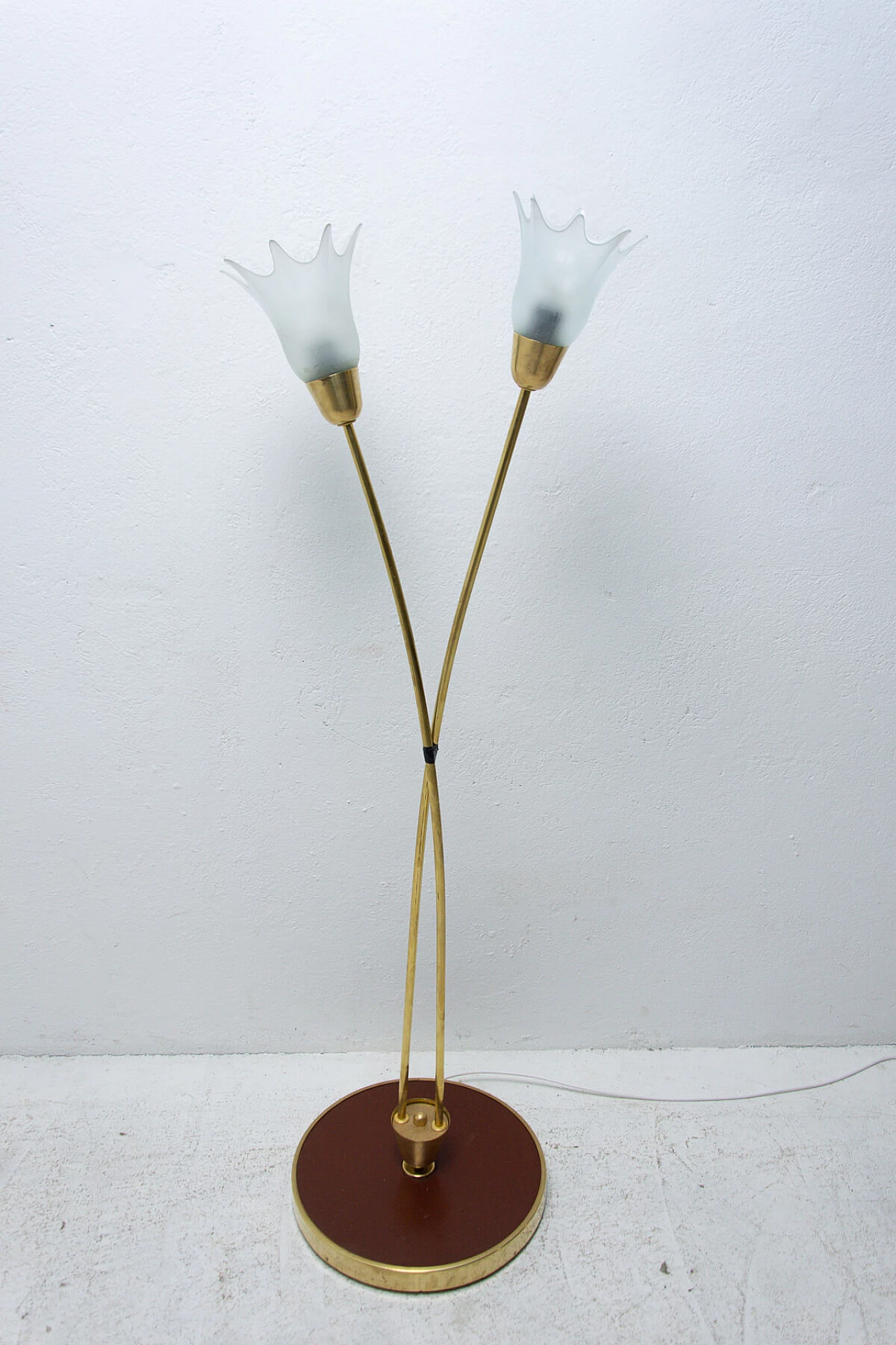 Metal and glass floor lamp, 60s 1255556