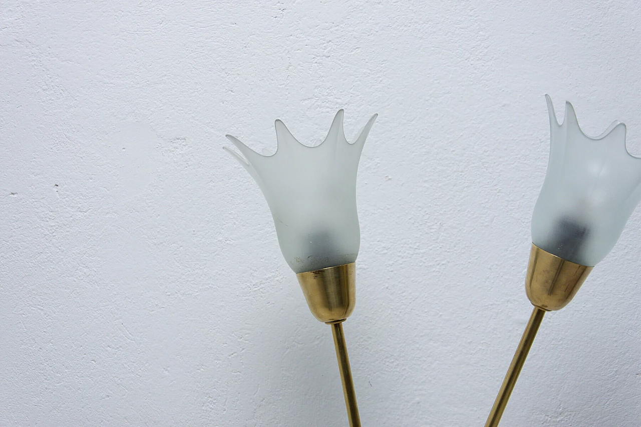 Metal and glass floor lamp, 60s 1255558
