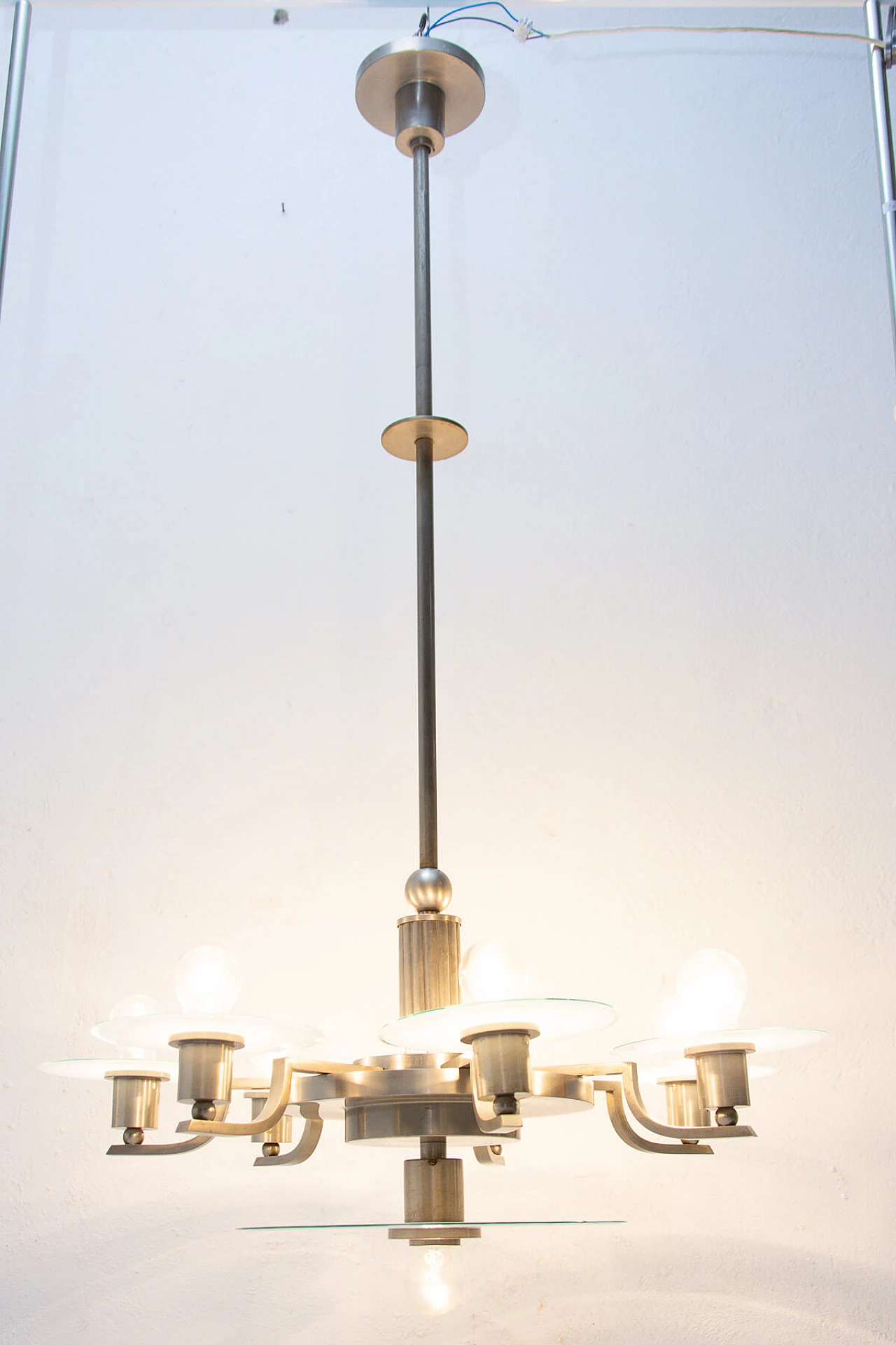 Nickel-plated Bauhaus pendant lamp, 30s 1255609