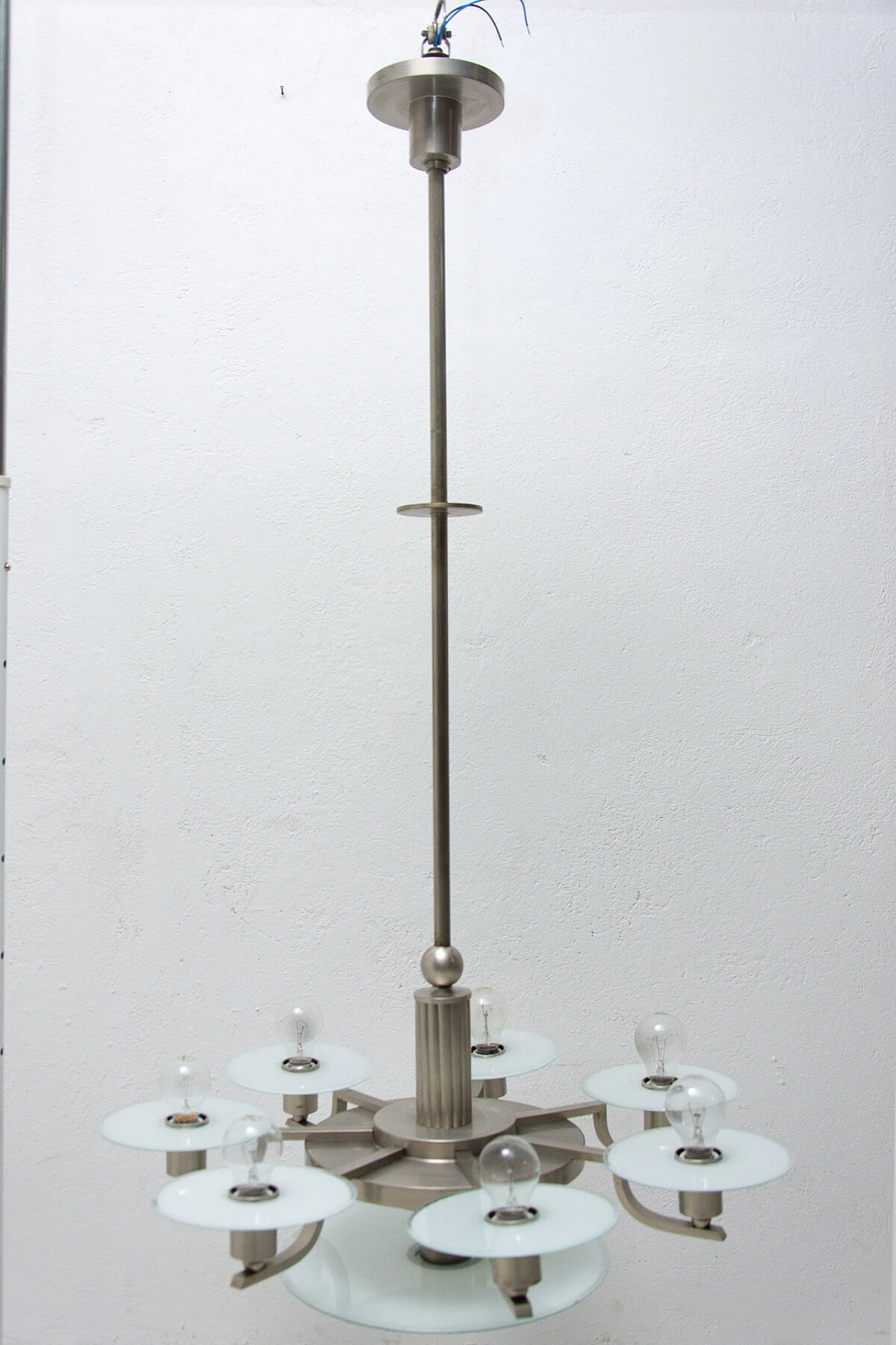 Nickel-plated Bauhaus pendant lamp, 30s 1255612