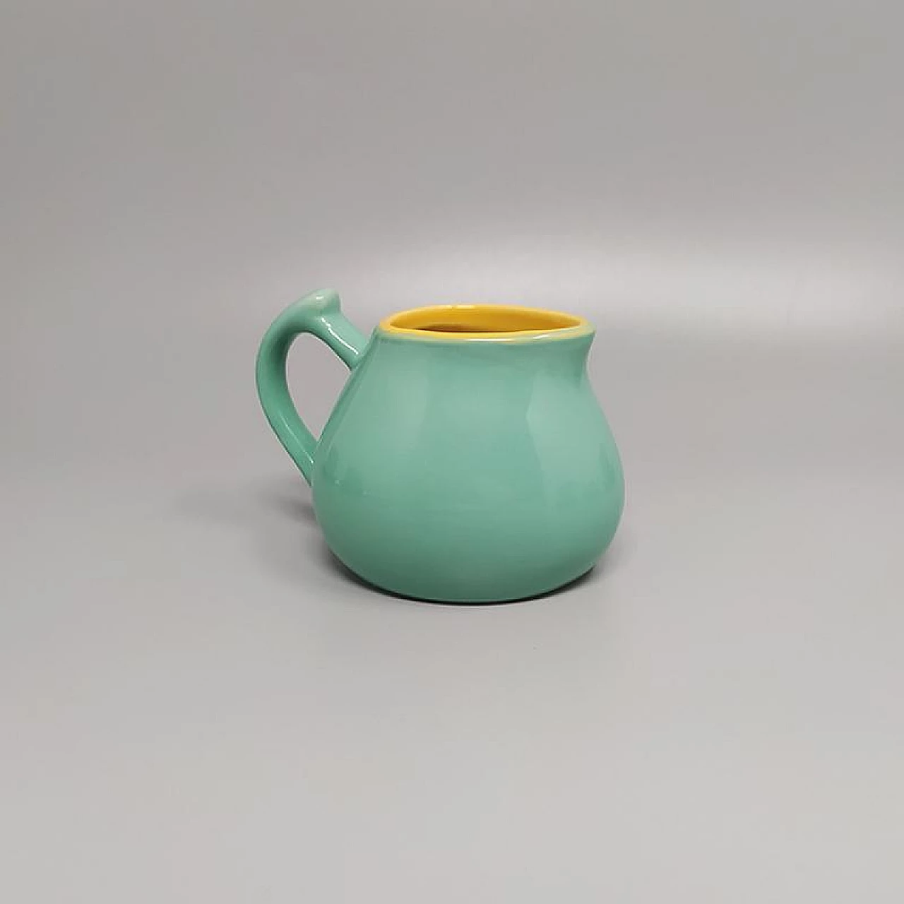 Servizio da tè o caffè verde e giallo in ceramica di Naj Oleari, anni '80 1255697