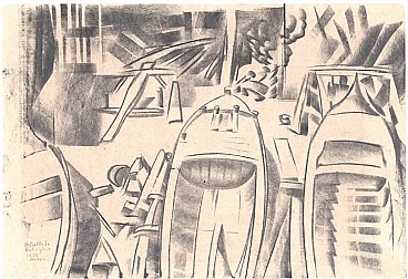 Matita e carboncino Venezia di Petrella Vittorio da Bologna, 1925