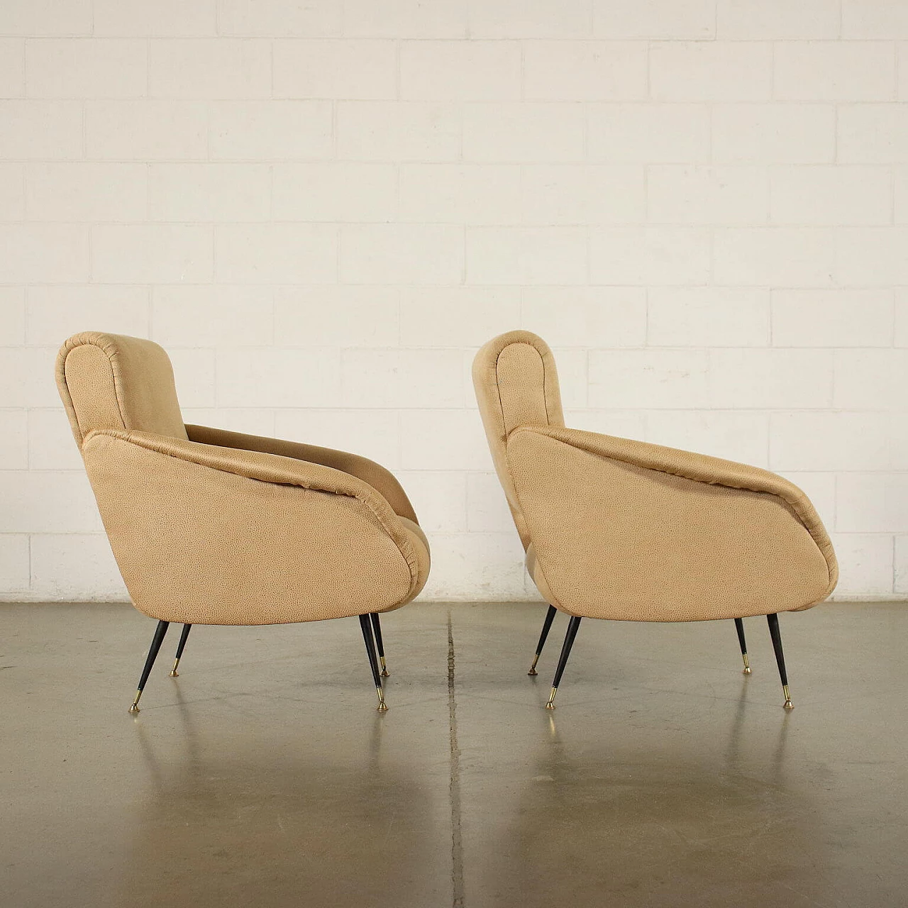 Pair of armchairs in leatherette, 50s 1255762