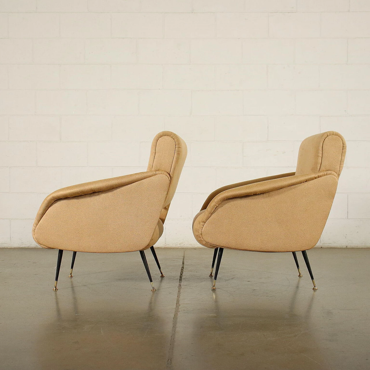 Pair of armchairs in leatherette, 50s 1255770